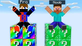 Lucky Block Tower Race NOOB Vs PRO CHALLENGE! - Minecraft