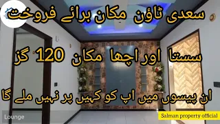 24 feat road 120 SQYD HOUSE FOR SALE IN SAADI TOWN SCHEME 33 KARACHI #120