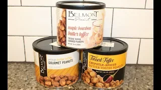 Belmont Peanuts: Maple Bourbon Butter Toffee, Artisan Butter Toffee & Chipotle-Spiced Butter Toffee