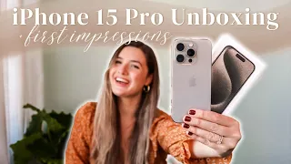 iPhone 15 Pro Unboxing + First Impressions (NEW Natural Titanium) + Quick Setup Process Tutorial