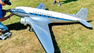 DC-3 RC ELECTRIC SCALE MODEL AIRLINER / FLIGHT DEMONSTRATION !!!
