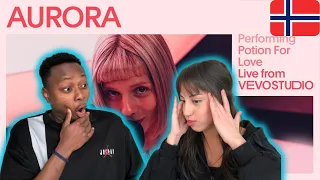 SHOWING MY FRIEND | REACTION TO AURORA - Potion For Love (Live) | Vevo Studio Performance