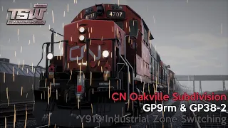 Y919 Industrial Zone Switching - CN Oakville Subdivision - GP9rm & GP38-2 - Train Sim World 2020