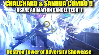 CHALCARO & SANHUA INSANE ANIMATION CANCEL TECH !! Destroy Tower of Adversity Showcase | Wuwa
