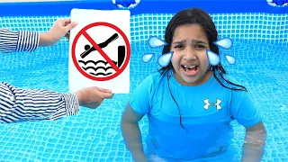 شفا تعلم قواعد السلوك في المسبح !! Shfa learn The rules of conduct in the pool