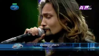 Biswash Upreti - Malai Angali Deu (Sabin Rai) Cover Song  in Nepal Idol Season 2 Theatre Round 3