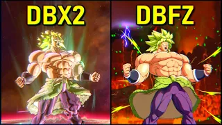 Broly - All Forms & Attacks | DBXV2 vs Dragon Ball FighterZ [DBS-DBZ-SSJ]