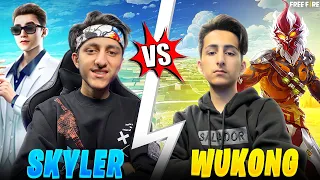 Skyler Vs Wukong Best Clash Squad Match I Challenged My Little Brother 😂 - Garena Free Fire