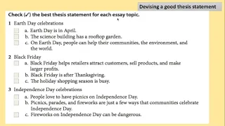 Writing your Thesis Statement and Outlining your Essay