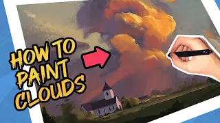 How to Paint Dramatic Clouds ( Easy Beginner Tutorial )