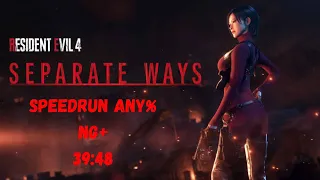 Resident Evil 4 Remake Separate ways Speedrun ANY% Ng+ 39:48 PS4