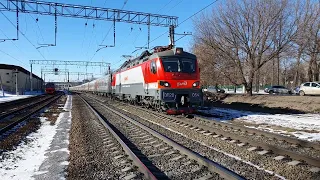 ЭП20-054 на скорости с поездом №102 "Сочи" Москва-Адлер | Косино