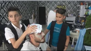 ASMR Turkish Young Barbers Facial Care and Hair Care