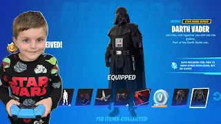 TRUMAnn Giving His 8 Year Old Kid 13,500 V-Bucks To Unlock TIER 100 New Battlepass Skin DARTH VADER