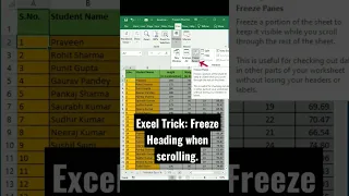 Excel Trick: Freeze Heading when scrolling.