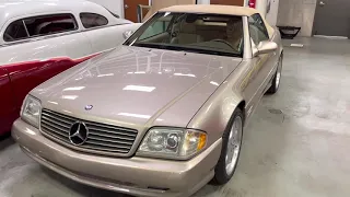 2002 Mercedes Benz SL500 Desert Silver top operation video