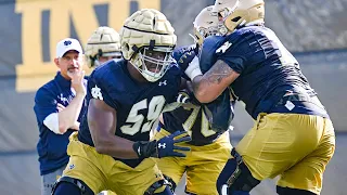 Notre Dame Practice Clips: Notre Dame Offensive Line Drill Work July 31