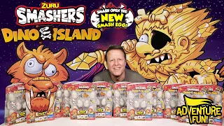 Zuru Smashers Dino Island NEW SMASH EGGS! Ultra-Rare Gold Cave Man AdventureFun Toy review!
