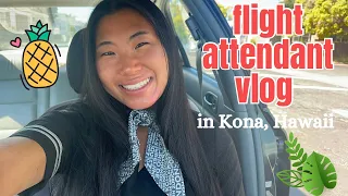 flight attendant vlog: KONA HAWAII LAYOVER 🌴🏖️