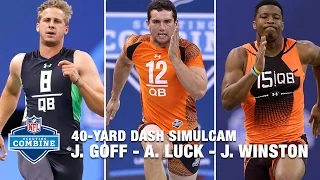 Jared Goff vs. Andrew Luck vs. Jameis Winston 40-Yard Dash Simulcam Race | 2016 NFL Combine