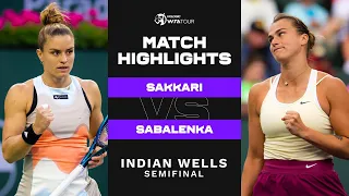 Maria Sakkari vs. Aryna Sabalenka | 2023 Indian Wells Semifinal | WTA Match Highlights