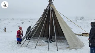 Сборка ненецкого чума. Традиционное жилище коренных народов севера