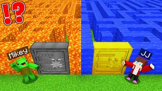 JJ and Mikey Found a BIGGEST MAZE : LAVA vs WATER in Minecraft Maizen!