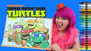 Coloring Teenage Mutant Ninja Turtles GIANT Coloring Page Crayons | COLORING WITH KiMMi THE CLOWN