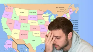 BRITISH GUY tries to name all 50 US States!!