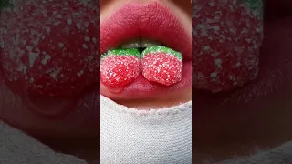 tiktok mashup 2023 - asmr KOHAKUTO STRAWBERRY JELLY CANDY eating sounds