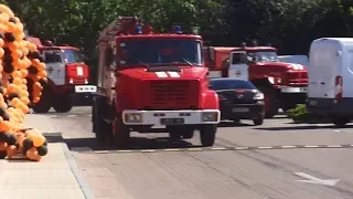 12 fire trucks responding to emergency drill in shopping mall/Учения ГСЧС в ТЦ "Мега Дом" в Одессе