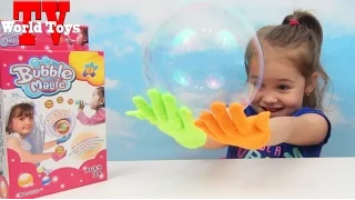 Мыльные пузыри. Арина ловит мыльный пузырь. Magic bubbles unboxing set