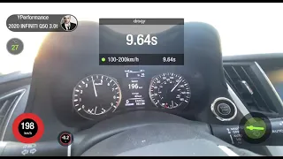 Infiniti Q50 vr30 tuned dragy test 100-200