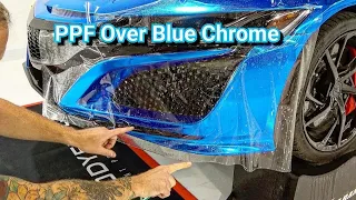 How To PPF Over Blue Chrome VInyl Wrap