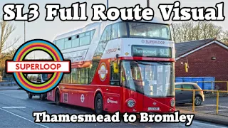 FULL ROUTE VISUAL - SL3 - Thamesmead to Bromley North (Express) - Stagecoach London LT130 (LTZ1130)