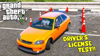 Taking my first DRIVER'S LICENSE Test!! (GTA 5 Mods)