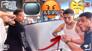 I BROKE SHANGEL TV PRANK TO GET HIS REACTION!!! *HE GOT HEATED* (MUST WATCH)