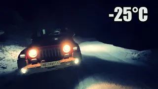 -25°C Dangerously Frozen Slippery Roads Of Spiti Valley At Night | Solo Winter Spiti 2023