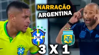 "DURÍSSIMA ESSA DERROTA PARA O BRASIL" NARRADOR ARGENTINO