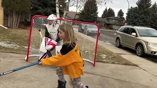 Me and Spence shooting on a special goalie