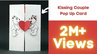 Handmade Valentine DIY Card- Kissing Couple Pop Up Card