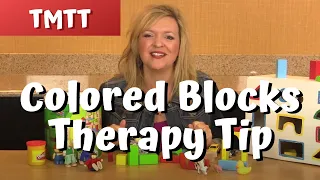 Colored Wooden Blocks in speech therapy with toddlers...Therapy Tip of the Week 8.7.14