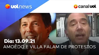 Villa, Amoêdo  e Gleisi comentam manifestações contra Bolsonaro | UOL News Tarde (13/09/2021)