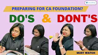 Dos & Donts for CA Foundation Exams | CA Foundation June 2023 | Unacademy CA 360 Foundation