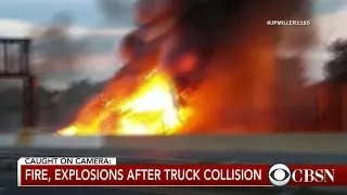 Truck driver survives massive fire after New Jersey Turnpike crash