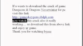 Dungeons and Dragons Neverwinter Crack.avi