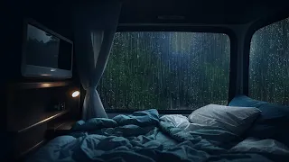 99% You will fall asleep with pouring rain on your car window