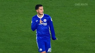 Happy Hazard Hardcore... PFA Fan's POTM Eden Hazard throws a few shapes at half-time at St Mary's