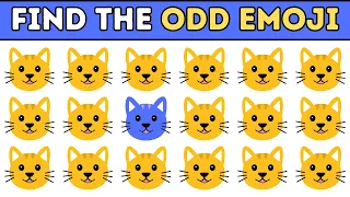 Spot the Odd Emoji Out 😺 | Test Your Eyes | Emoji Quiz Challenge