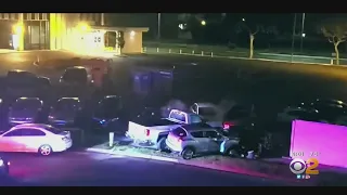 Police Pursuit Ends With Suspect Crashing Into Multiple Parked Vehicles